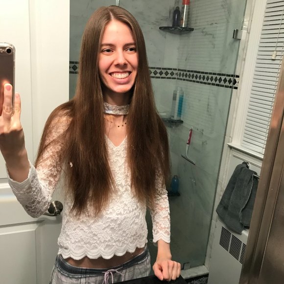 White Ivory Floral Embroidered Lace Double Layered Sheer Long Sleeve Top - Picture 4 of 16